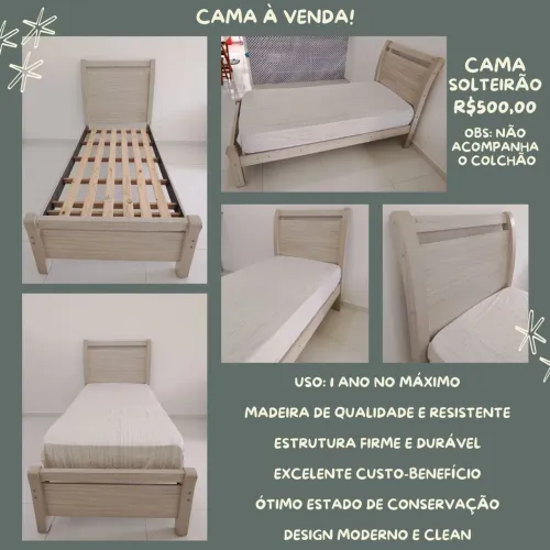 Cama solteirão bem conservada