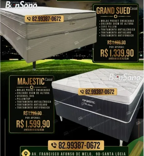 Cama casal molas pocket ensacadas bonsono base e colchao pronta entrega
