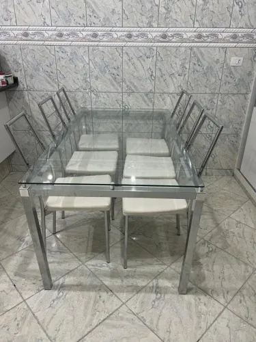 Mesa Tampo de Vidro 6 lugares Carraro