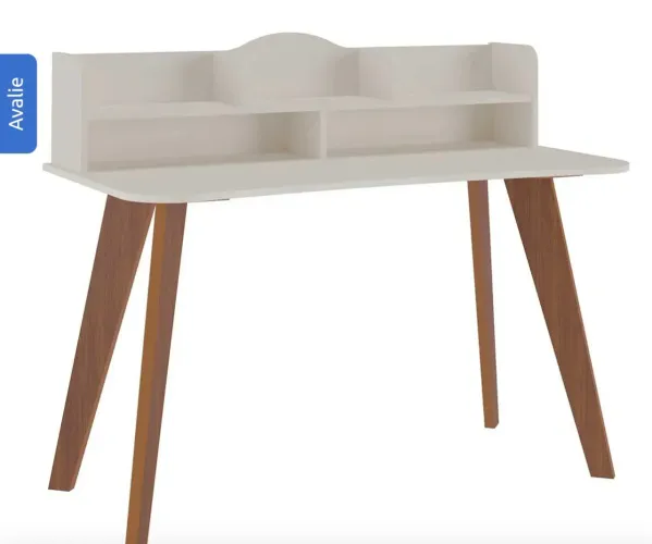 Escrivaninha com nichos Artely Sofia Cor Off White com Cedro