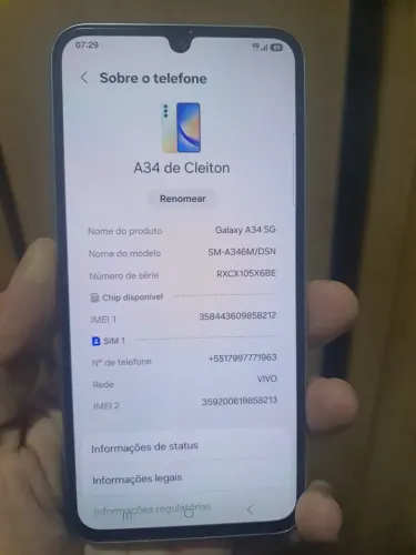 ? SAMSUNG GALAXY A34 5G - 256GB | 8GB RAM | IMPECÁVEL sou catanduva SP