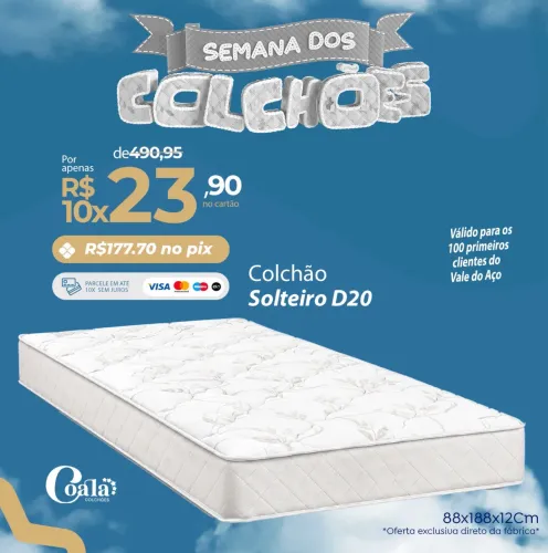 Colchão de solteiro novo da fábrica 