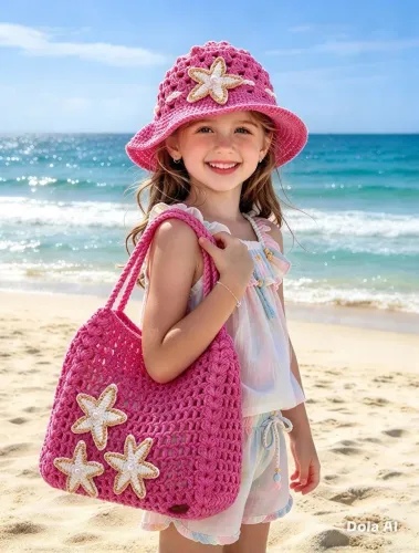 Bolsa e chapéu crochê