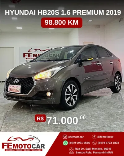 Hyundai HB20S Premium 1.6 Flex 16V Aut. 4P 2019