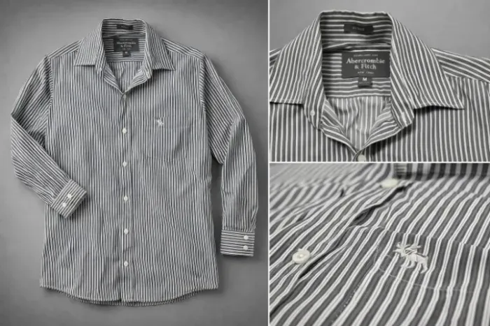 Camisa Abercrombie & Fitch The Classic Listrada Modelagem Justa