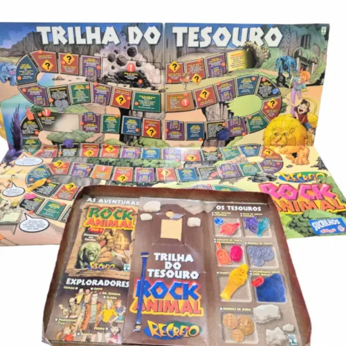Tabuleiro do Jogo Trilha do Tesouro Rock Animal Recreio