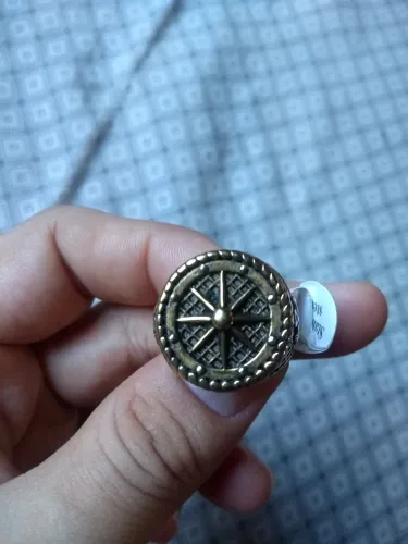 Anél náutico leme e âncora de aço 