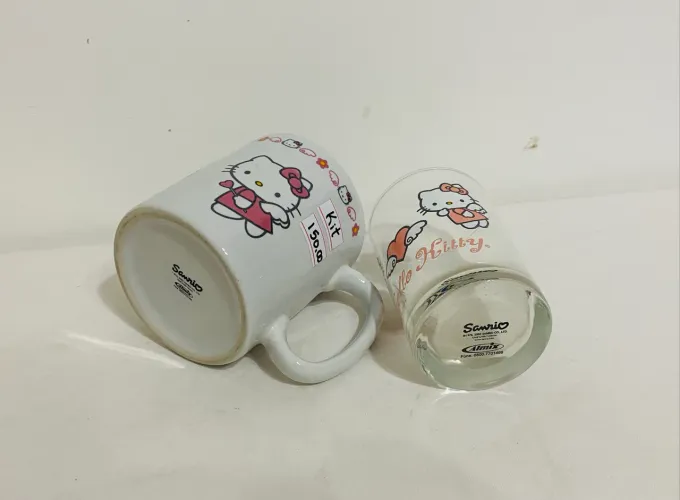 Kit Raro Caneca E Copo Hello Kitty Angel Vintage 2004 Sanrio Almix