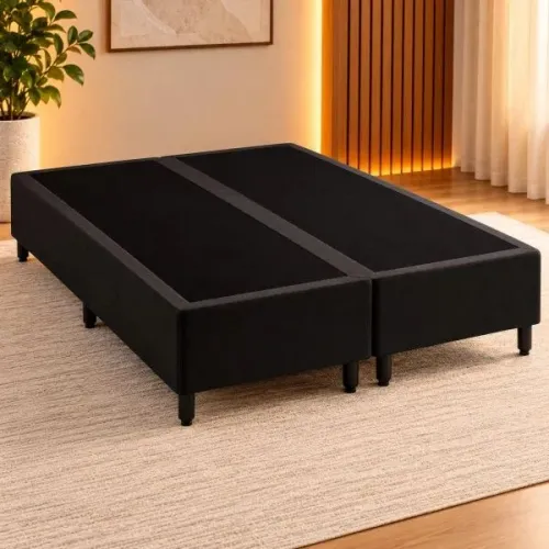 BASE BOX 138X188X27 BIPARTIDA MERON SOFT PRETO