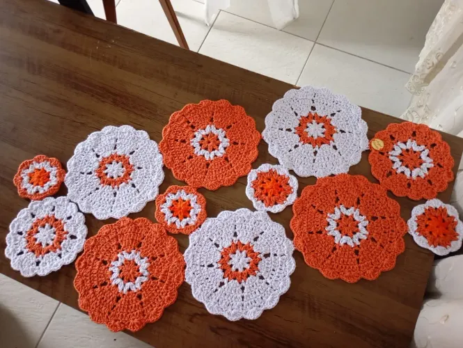 Trilho de mesa de crochê novo