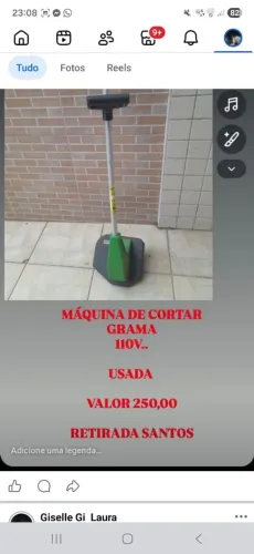 Máquina de cortar grama,pouco tempo de uso