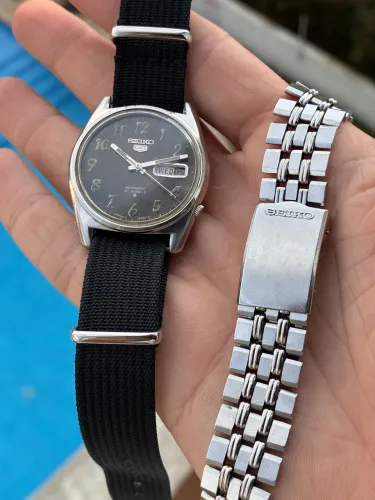Relógio vintage Seiko 5 automático estilo militar
