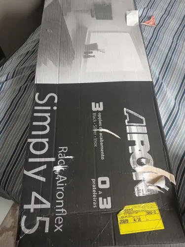 RACK Aironflex Simply 45 O A 3 prateleira de vidro preto