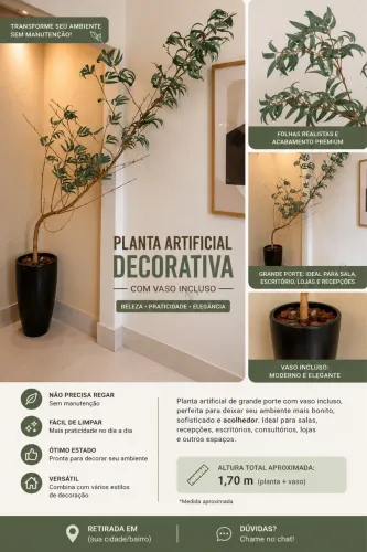 Planta artificial decorativa com vaso incluso ?