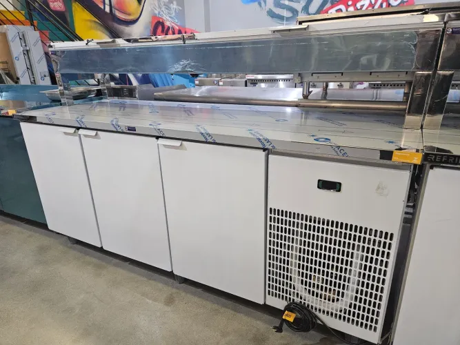 balcão refrigerado de inox 2 metros com condimentadora superior - novo