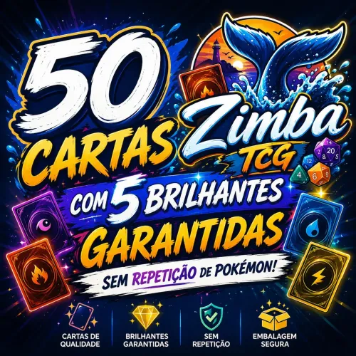 50 cartas pokémon (Com 5 BRILHANTES)