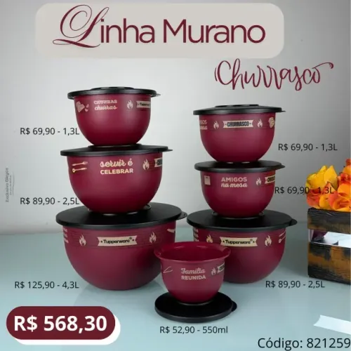Linha Murano Churasco Tupperware
