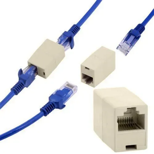 Conector Adaptador Emenda RJ45 Fêmea x Fêmea (Para Cabo de Redes)