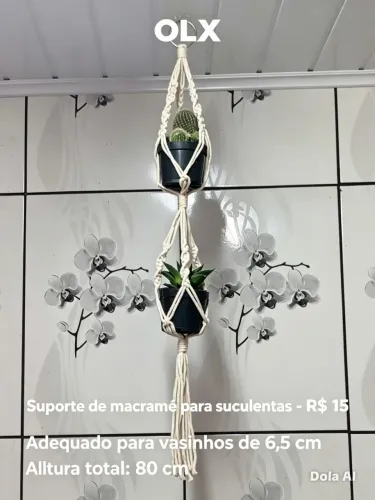 ? Suporte de Macramê para Suculentas - R$ 15,00
