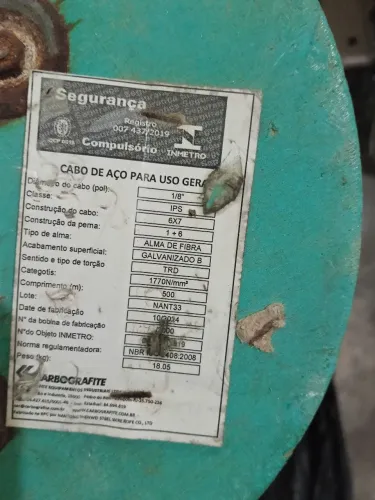 500 metros de cabo de aço