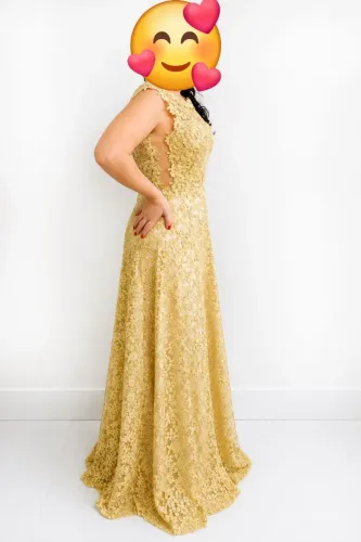 vestido longo dourado - 1 vez usado!