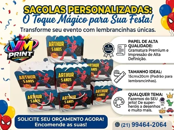 Sacolas Personalizadas para Festas/Eventos