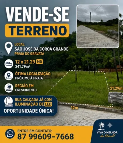Terreno com 50% de desconto, ótima localização. Excelente pra quem quer investir.