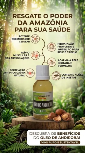 ÓLEO DE ANDIROBA 100% PURO DA AMAZÔNIA