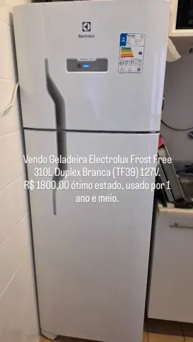 Geladeira Electrolux Frost Free 310L Duplex Branca (TF39) 127V.