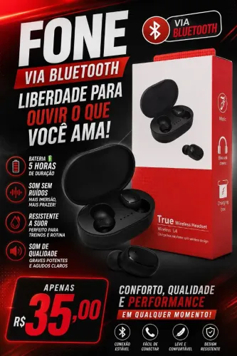 Fone Via bluetooth 35,00
