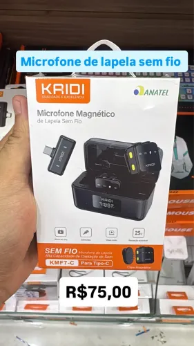 Microfone de lapela sem fio - Entrega Rápida