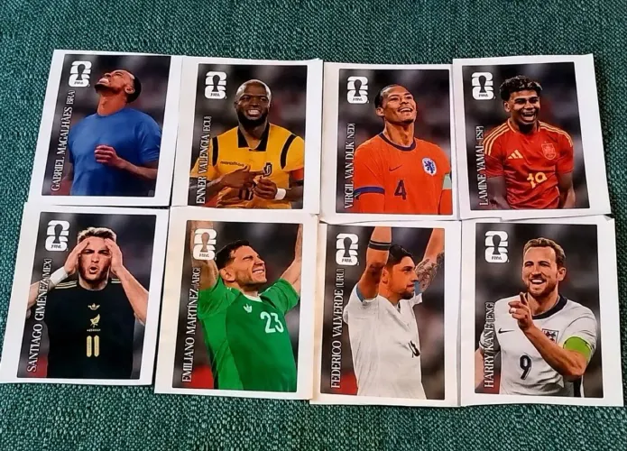 Figurinha da copa 2026 coca cola panini Yamal Kane Dijk Valverde Martínez magalhaes