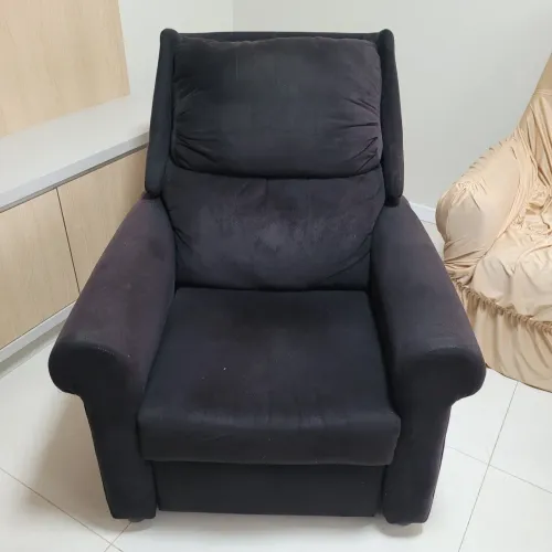Poltrona reclinável preta 1 lugar