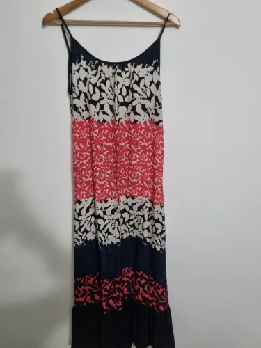 Vestido longo CHOU CHOU alças finas, estampado, decote nas costas M
