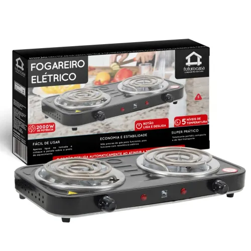 Fogao Fogareiro Elétrico 2 Bocas - Novo