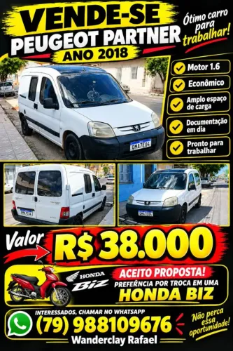 Peugeot Partner Furgão 1.6 16v/ 1.6 16V Flex 3P 2018
