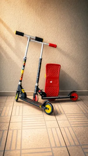 2 patinetes + 1 skate infantil