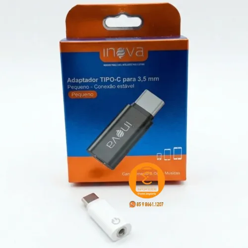 Adaptador TIPO-C x P2 3.5mm Fone de Ouvido com Fio, para Celular