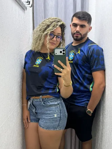 Kit casal da seleção brasileira 2026 azul