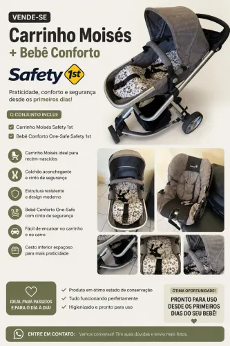 Carrinho+ bebê conforto Safety
