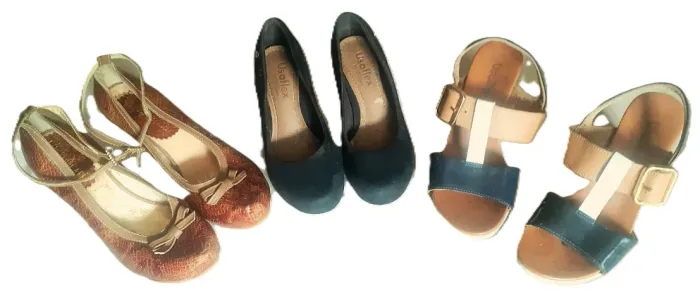 Lote com 3 elegantes sapatos Salto Alto / Plataforma tamanho 35 Usaflex