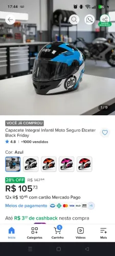 Capacete infantil