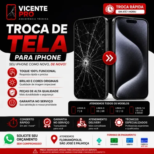 Troca de Tela iPhone | Atendimento Delivery