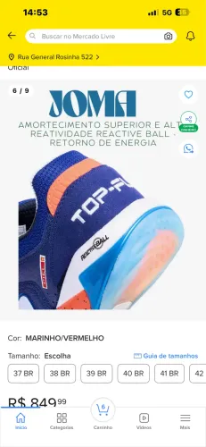 Chuteira de futsal Joma top Flex