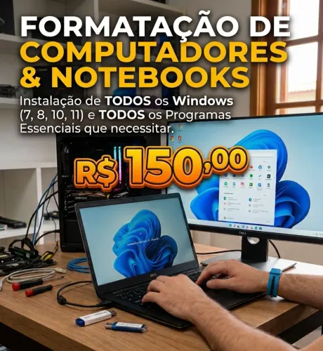 Formatação de Computadores e Notebooks