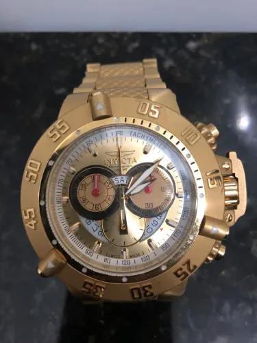 NEGOCIO ou Vendo: Relogio ORIGINAL Invicta 14500 Subaqua Noma 3 Iii B. Ouro 18k 50mm