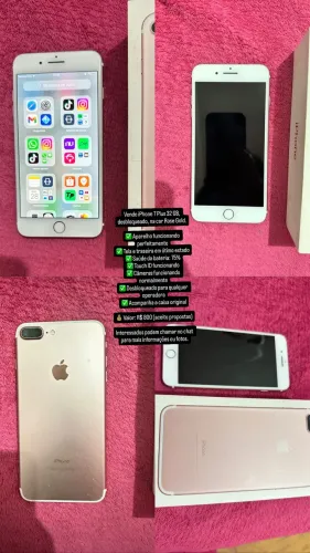 ? iPhone 7 Plus 32 GB Rose Gold - R$ 800 (aceito proposta)