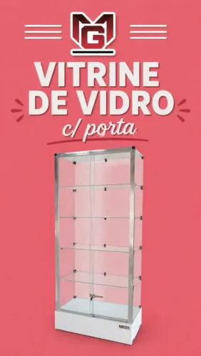 Vitrine de Vidro c/ porta - Parcelamos em até 12x sem juros no cartão
