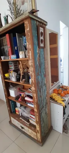 estante de madeira maciça demolição 