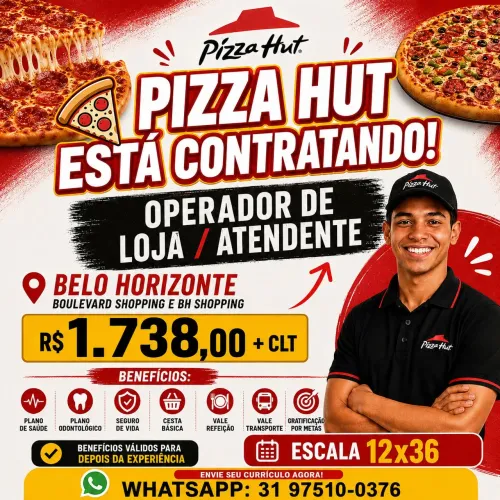 PIZZA HUT Belo Horizonte Contrata
